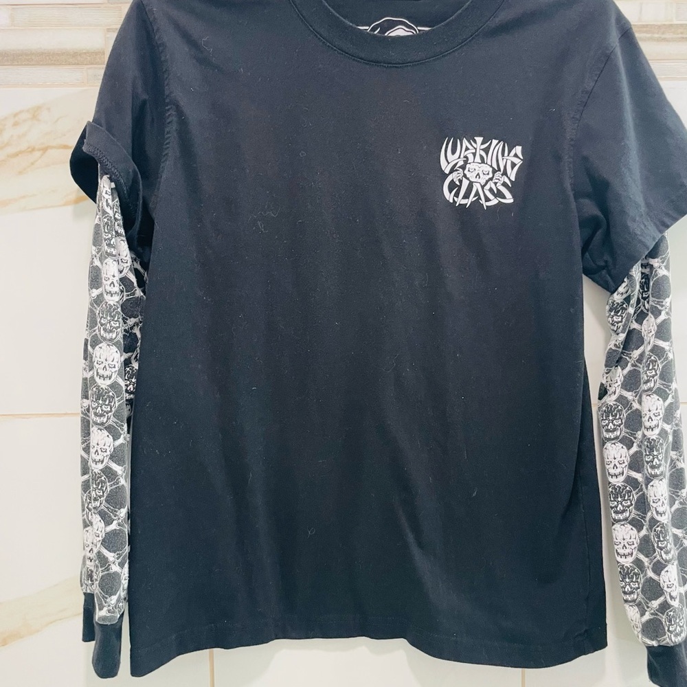Lurking Class by Sketchy Tank Bones Black 2fer Long Sleeve T-Shirt mens Small - Picture 14 of 14